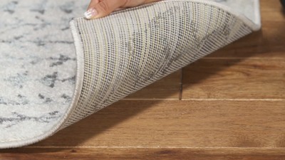 Ivory and Dark Grey Hand-knotted Square Area Rug