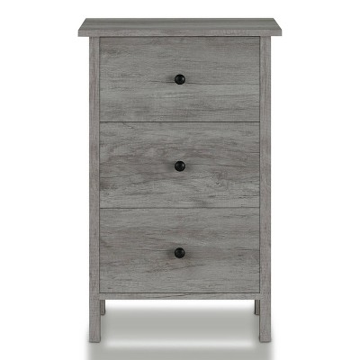 Shelman 3 Drawer Nightstand Vintage Gray - miBasics