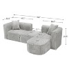 TiramisuBest Luxury 4-Seater Curved Corduroy Sectional Sofa, Modern Minimalist Modular Couch for Living Room,Beige - 3 of 4