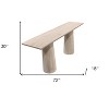 HomeRoots 72" Natural Solid Wood Distressed Double Pedestal Console Table - 3 of 4
