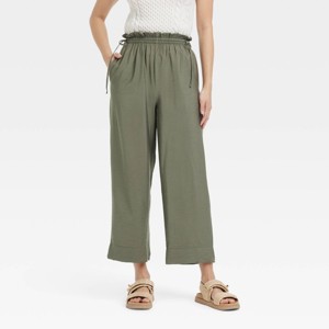 Women's High-Rise Straight Leg Side-Tie Pull-On Pants - A New Day™ - 1 of 3