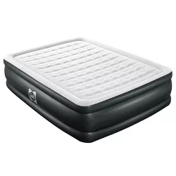 Sealy 94056E-BW Tritech Internal I-Beam 20 Inch High 2 Person Inflatable Mattress Queen Airbed with Built-In Air Pump, Storage Bag, and Repair Patch