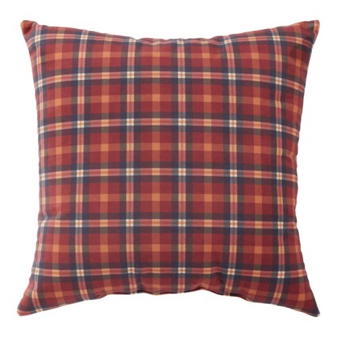 18 x18 Durwood Plaid Fall Square Throw Pillow Kensington Garden Cotton Fabric Indoor Decor Autumn Theme Target