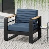 Set of 2 Outdoor Metal Club Chair,Open Backrest Patio Arm Chair with Aluminum Frame,Water Resistant Cushions Lounge Club Chair-Koiai - 2 of 4