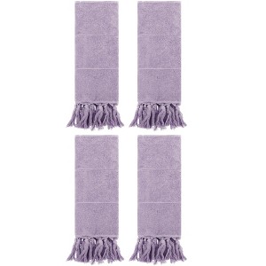 REGALWOVEN Solid Cotton Bathroom Hand Towel with Tassel 4 Pack - 1 of 4