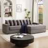 KWPZQEB 104" Luxe Oversized L-Shaped Sofa with Chaise, Corduroy Sectional Couches with 8 Pillows & 2 Armrest Storage Space, Upholstered Sofa - 4 of 4