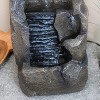 Sunnydaze Indoor Home Office Decorative Resin Stony Rock Waterfall Tabletop Water Fountain - 11" - Gray - 3 of 4