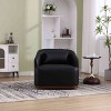 CAVINAS PU Leather Swivel Barrel Accent Chair with Mid-Height Backrest,Upholstered Swivel Living Room Chair,Reading Chairs for Living Room - 4 of 4