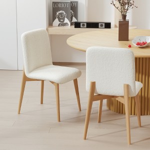 SpassWay 2 Black Dining Chairs Wood Legs Slanted Back Wide Seat 23" x 32" for Living Dining Room - 1 of 4