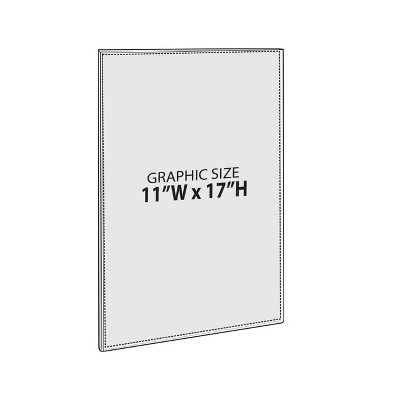 Clear Acrylic Wall Sign Holder Frame 11" x 17" with Adhesive Tape, 10-Pack