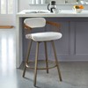 Buylateral Salvatore Swivel Counter Height Barstool White/Antique Gold: Upholstered Boucle, Metal Frame, Fixed 26.96" - 4 of 4