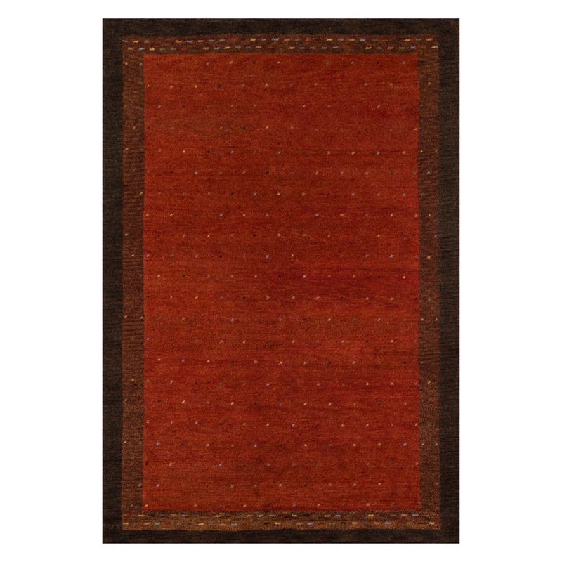 2&#39;x3&#39; Solid Knotted Accent Rug Paprika Red/Black - Momeni, 1 of 7