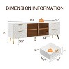 Bella Depot Modern TV Stand for TVs Up to 65" with Aluminum Frame Glass Door and Adjustable Metal Feet - 4 of 4