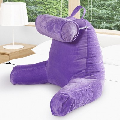 Cheer Collection Extra Large Memory Foam TV and Reading Backrest Pillow with Detachable Bolster
