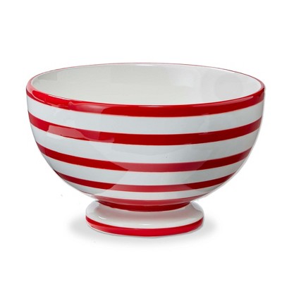 TAG Red Stripe Pedestal Bowl