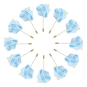Unique Bargains Wedding Ceremony Anniversary Groom Silk Metal Rose Boutonnieres 24 Pcs - 1 of 3