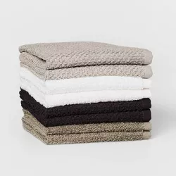 8pc 12"x12" Washcloth Set Gray - Pillowfort™