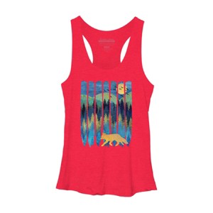 Women's Design By Humans Fox Forest Night By Maryedenoa Racerback Tank Top - 1 of 3
