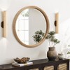 LuxenHome Bamboo Frame Round Accent and Vanity Wall Mirror Brown - 2 of 4