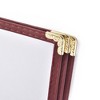 WeChef 30 Pack 8.5 x 11" 6 View 3 Page Menu Cover Burgundy Trim Trifold Transparent Volume - 2 of 4