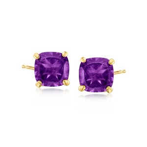 Ross-Simons 3.90 ct. t.w. Amethyst Stud Earrings in 14kt Yellow Gold - 1 of 3
