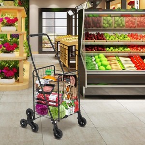 Acekool 110L Folding Utility Cart with Stair-Climbing 360° Wheels, 110 lbs Capacity Wagon for Groceries, Laundry & Multi-Surface Transport - 1 of 4