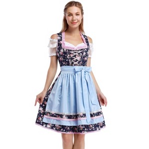 Women's 3 - Piece Floral Contrast Mini Dress Set, Festival Themed Casual Outfit for Parties and Gatherings - 1 of 4