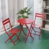 NicBex Colorful Outdoor Dining Table Set Foldable Metal Bistro Table with Chairs,Patio Furniture Bistro Set for Garden,Backyard,Poolside - 3 of 4