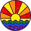 Design By Humans Summer LGBTQIA+ Pride Sunset Ocean By krobilad Racerback Tank Top - 2 of 2