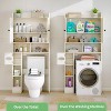 Vipbear bathroom locker, toilet, washing machine above the locker, with barn door, toilet paper holder, with adjustable bottom bar - 3 of 4