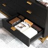 Dresser for Bedroom, 6 Drawer Dresser Organizer with Golden Metal Handle and Legs,Black - 4 of 4
