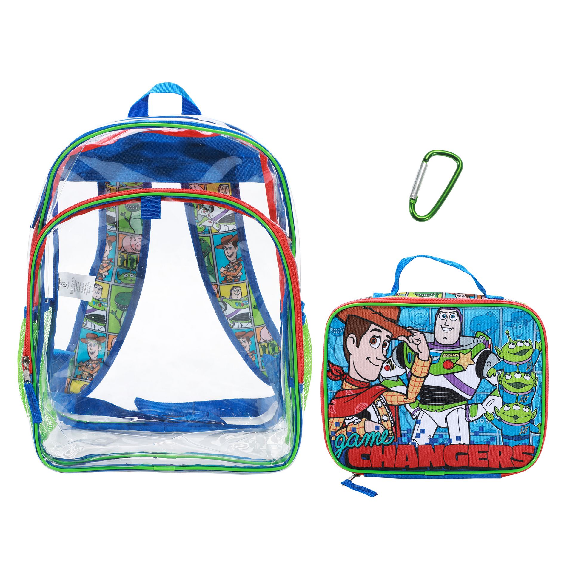 Toy Story "Changers" 2-Piece 16" Kids Clear Backpack & Lunch Box Set For School And Travel