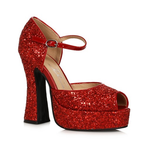 tusind Siege Sherlock Holmes Ellie Shoes 5.5" Heel Red Open Toe Shoe With Ankle Strap : Target