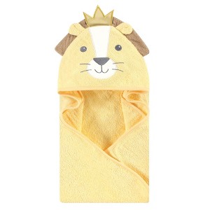 Hudson Baby Infant Boy Cotton Animal Face Hooded Towel, King Lion, One Size - 1 of 2