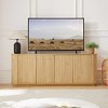 ORRD 64'' Wave Pattern Sideboard Buffet Cabinet, Natural Wood, Striped Doors - 2 of 4