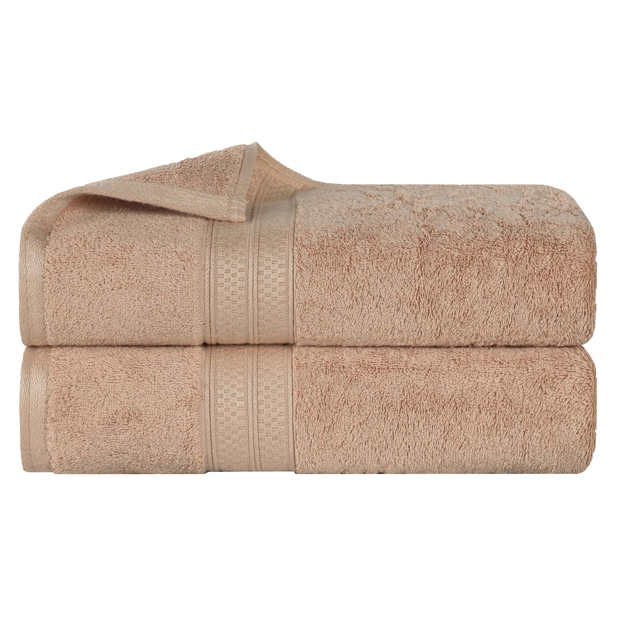 Rayon From Bamboo Cotton Blend Solid 2 Piece Bath Towel Set, Sand - Blue Nile Mills