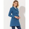 Allegra K Women's Elegant Notched Lapel Double Breasted Long Sleeve Winter Overcoat - 3 of 4