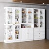 Famapy Combo Glass Doors Display Cabinet Bookshelf Organizer Pantry - 2 of 4