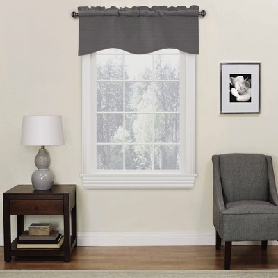 18"x42" Kendall Thermaback Blackout Valance Charcoal - Eclipse