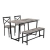 4-Piece Dining Set with a Table, Bench and Chairs with Backrest - 4 of 4