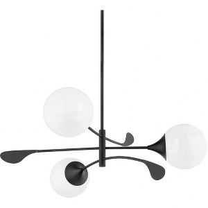 Mitzi Victoria 3 - Light Chandelier in  Textured Black Opal Glossy Shade - 1 of 1