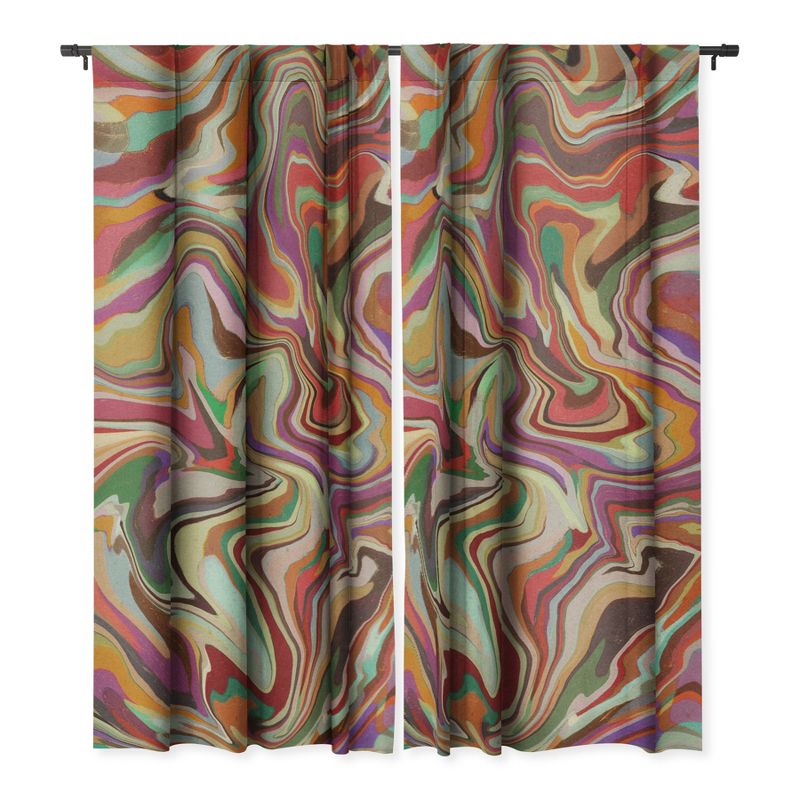Alisa Galitsyna Colorful Liquid Swirl Set of 2 Panel Blackout Window Curtain - Deny Designs, 1 of 5