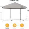 10x10 Pop Up Canopy Tent with One-Push Button Setup, Heavy Duty，with Wheeled Carry Bag, 3 Height Settings, 4 Weight Bags, Stakes & Guy Ropes - 2 of 4