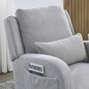 Fabric High Back Rocking Armchair with Lumbar Pillow and Side Pockets - 2 of 4