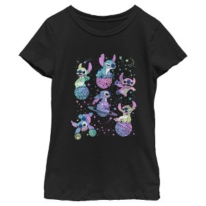Girl's Lilo & Stitch Planetary Stitch T-Shirt - 1 of 4