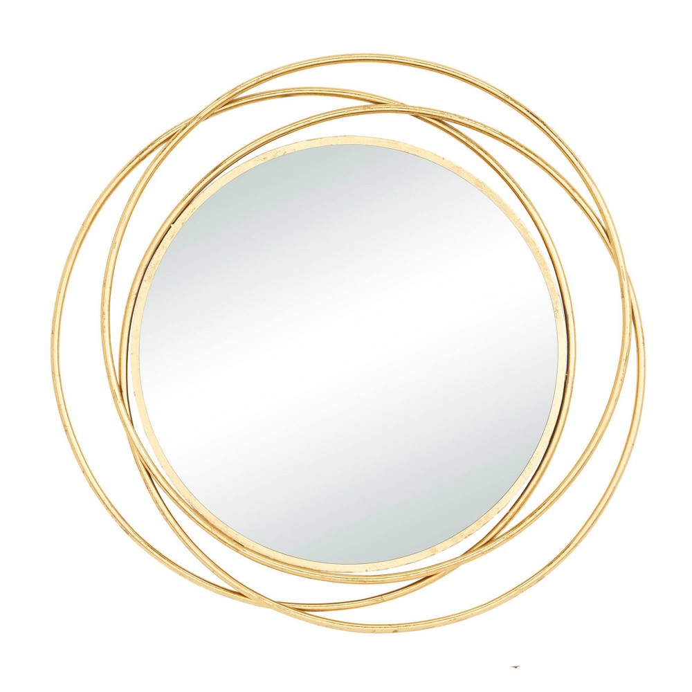 Photos - Wall Mirror Metal Overlapping Circle Frame  Gold - Olivia & May: Modern Dec