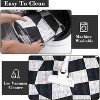 Washable Modern Geometric Rug Non Slip Checkered Carpet Low Pile Soft Accent Floor Mat for Living Room Bedroom Office - 3 of 4
