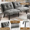QingMoon Folding Sofa Bed with Adjustable Backrest, Velvet Loveseat Couch Bed for Living Room, Office, Apartment and Small Space - 3 of 4