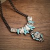SOHI Women's Powder Blue Party Stone Statement Necklace - 3 of 4