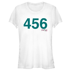 Juniors Womens Squid Game Player 456 T-Shirt - 1 of 4